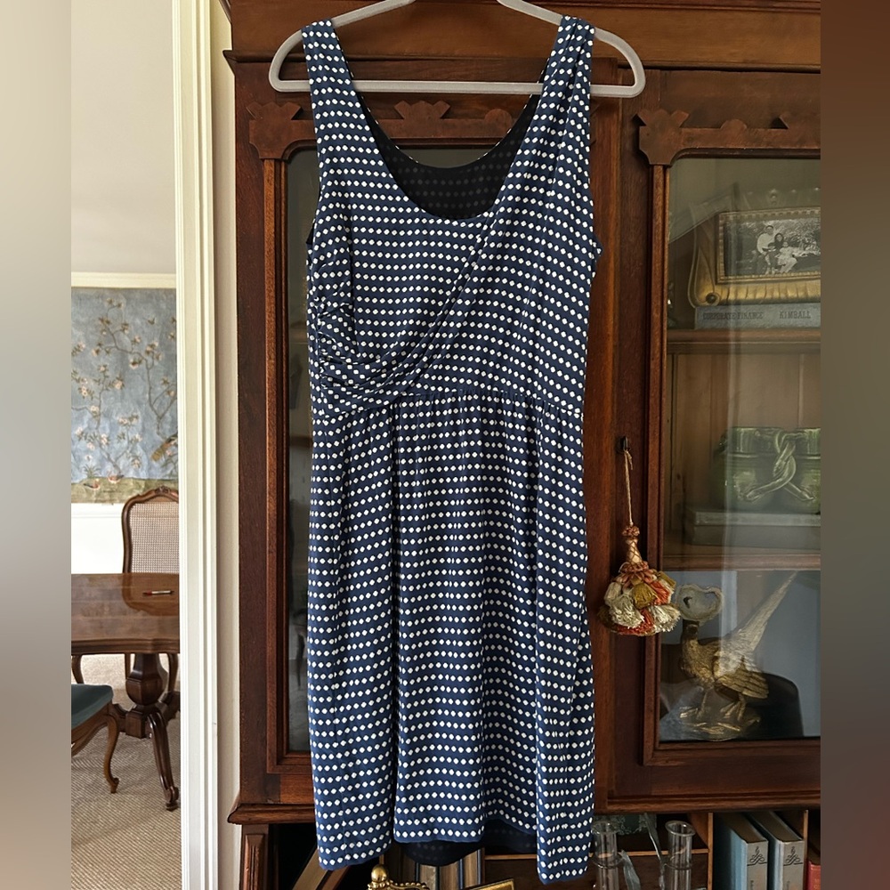 Marc by Marc Jacobs Blue and White Polka Dot Midi Dress Sz 10 - Picture 3 of 10